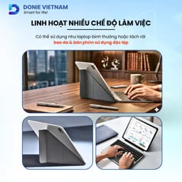 [Bản Gấp Gọn] Bàn phím iPad Bluetooth tích hợp Bao da cao cấp Donievietnam BH 3 Tháng H01 2