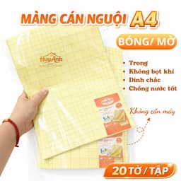 Màng Cán Nguội A4 Bóng/Mờ – 20 Tờ/Tập –Decal Can Ảnh, Sticker, Chống Nước, Không Bọt Khí, Dễ Dán 1