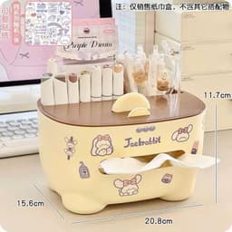 Hộp đựng khăn giấy đa năng để bàn, có giá đỡ điện thoại – dùng cho đầu giường, bàn trà, bàn trang điểm, bàn học. 3