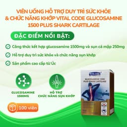 Viên uống Vitatree Glucosamine 1500 Plus Shark Cartilage hỗ trợ duy trì chức năng của khớp (100viên) 2