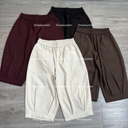 Quần Ngố Ống Rộng Dáng Bom Baggy Túi Vuông Thời Trang vải Kaki Nhật Cho Nữ Q119 4
