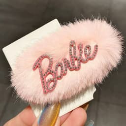 Kẹp Tóc Barbie Lông Xù Đính Đá Sang Chảnh – Kẹp Tóc Mái Lông Vũ Phong Cách Y2K Tiểu Thư Ngọt Ngào 2