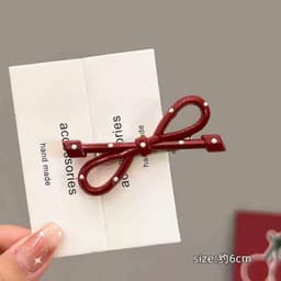 Kẹp Tóc Nơ Chấm Bi Vintage – Kẹp Tóc Mái Tông Đỏ Trắng Phong Cách Retro Pháp Thanh Lịch 3