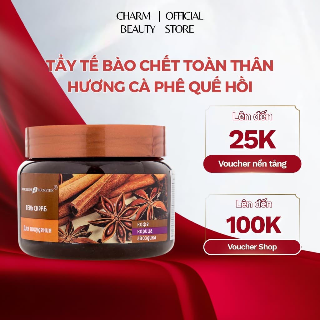 Tẩy Da Chết Body Toàn Thân Quế Hồi Cà Phê / Chanh Đào 380g (Mẫu Mới)