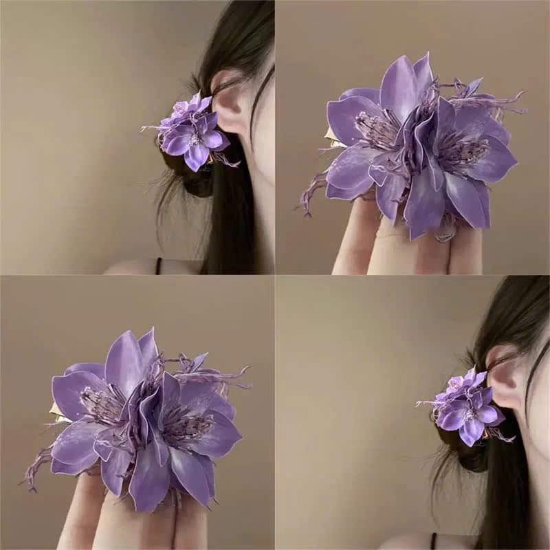 [HOT TREND] Kẹp Tóc Hoa Nhài Tím Mộng Mơ– Phụ Kiện Tóc Nữ Điệu Đà Style Trung Hoa/Hàn Quốc