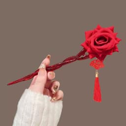[HOT TREND] Trâm Cài Tóc Nữ Hình Hoa Hồng 3D Màu Đỏ – Phụ Kiện Tóc Cổ Trang Phong Cách Tiểu Thư Thanh Lịch 4
