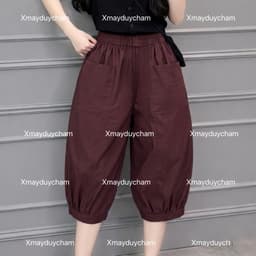 Quần Ngố Ống Rộng Dáng Bom Baggy Túi Vuông Thời Trang vải Kaki Nhật Cho Nữ Q119 3