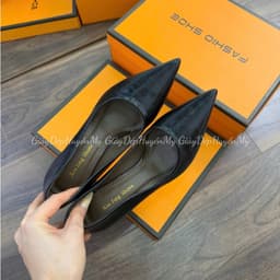 [ Giày Dép Huyền My ] Giày cao gót mũi nhọn 7P gót kín hàng cao cấp full hộp - AH67 5