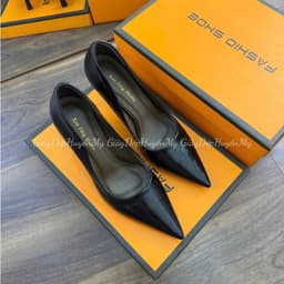 [ Giày Dép Huyền My ] Giày cao gót mũi nhọn 7P gót kín hàng cao cấp full hộp - AH67 8