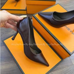 [ Giày Dép Huyền My ] Giày cao gót mũi nhọn 7P gót kín hàng cao cấp full hộp - AH67 9