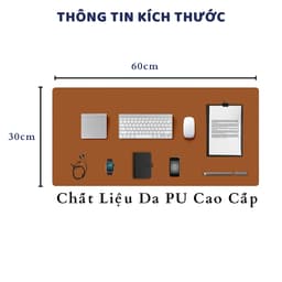 Tấm Trải Bàn Làm Việc Size Lớn Kiêm Luôn Tấm Lót Chuột Bàn Phím Da PU 2