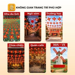 Combo 3 Dây cờ đỏ Sao Vàng Nhóng Nhánh Decor Sự Kiện yêu nước - Phụ Kiện Trang Trí Handmade Quán Trà Sữa, Quà Tặng 2/9 9