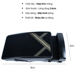 Mặt thắt lưng nam khoá lăn tự động màu chì  LC1C LC1V 2