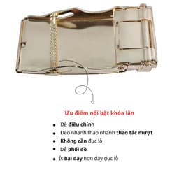 Mặt thắt lưng nam khoá lăn tự động màu chì  LC1C LC1V 4