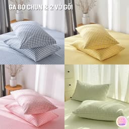 Bộ Ga Gối Cotton Đũi Xô H&L Bedding 3 Món | Drap Giường Ga Bọc Nệm + 2 Vỏ Gối | Bộ Ga Phòng Ngủ Mềm Mát  | Đủ Size 4