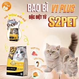 [TÚI 5KG] Hạt Cho Mèo S2PET V1 Đạm 32% Mix Thịt Đông Khô Kích Thích Thèm Ăn Phù Hợp Mọi Lứa Tuổi, Clever Fish Store 2