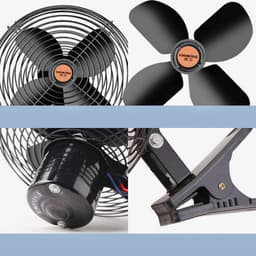 Quạt Đen 12-24v Kẹp Trên Ô Tô, Xe Tải Với Lồng Sắt Cao Cấp Thiết Kế Nhỏ Gọn Bán Kính 22cm 3