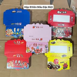 ( COMBO 100 ) Hộp Đựng Bánh Takoyaki 4-6-8-10 viên TỰ GẤP - GẤP SẴN ( Giá sỉ ) 8