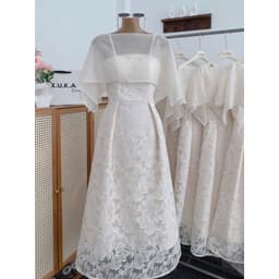 XUKADRESS_ VÁY REN KEM XOÈ KÈM KHĂN CHOÀNG – SANG TRỌNG & TINH TẾ ✨Váy dự tiệc sang chảnh 7