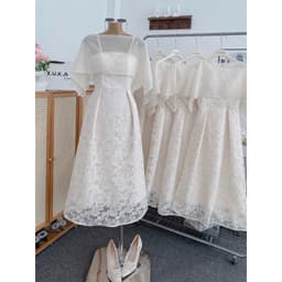 XUKADRESS_ VÁY REN KEM XOÈ KÈM KHĂN CHOÀNG – SANG TRỌNG & TINH TẾ ✨Váy dự tiệc sang chảnh 9