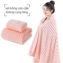 Khăn Tắm Siêu Thấm Hút Dài 1M4 Sợi Bông Cao Cấp, Mềm Mịn Dày Dặn Không Rụng Lông 9
