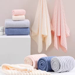 Khăn Tắm Siêu Thấm Hút Dài 1M4 Sợi Bông Cao Cấp, Mềm Mịn Dày Dặn Không Rụng Lông 8