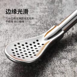 Ống hút đa năng 2in1 kiêm thìa lọc trà - inox 304 không gỉ cán dài18cm 4
