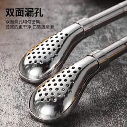 Ống hút đa năng 2in1 kiêm thìa lọc trà - inox 304 không gỉ cán dài18cm 3