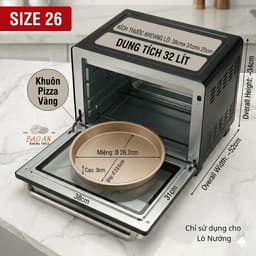 Khay nướng bánh Pizza chống dính, khay nướng nồi chiên không dầu NCKD 9