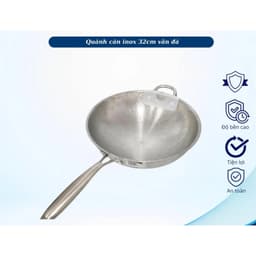 Quánh/chảo inox 32cm cán dài vân đá – chống dính, chảo sâu lòng chiên xào cao cấp, bền đẹp 1