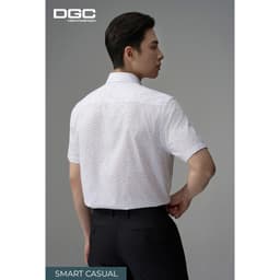 Áo Sơ Mi Ngắn Tay DGC Họa Tiết Ghi Xanh Dáng Suông Vạt Bằng - SASNBF09M 4