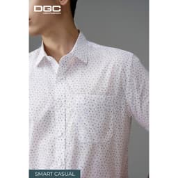 Áo Sơ Mi Ngắn Tay DGC Họa Tiết Ghi Xanh Dáng Suông Vạt Bằng - SASNBF09M 5