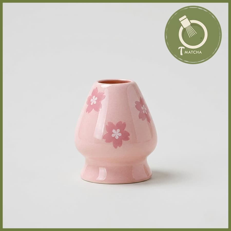 Đế gác chổi chasen mẫu hồng hoa (KJ-13) | Dụng cụ matcha