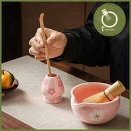 Đế gác chổi chasen mẫu hồng hoa (KJ-13) | Dụng cụ matcha 2