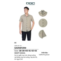 Áo Sơ Mi Ngắn Tay DGC Dáng Suông Vạt Bằng, Chất Vải Thoáng Mát Thời Trang Hè Cao Cấp - SASNBF29M 7