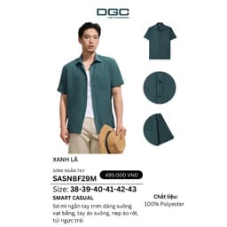 Áo Sơ Mi Ngắn Tay DGC Dáng Suông Vạt Bằng, Chất Vải Thoáng Mát Thời Trang Hè Cao Cấp - SASNBF29M 8
