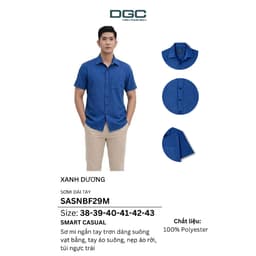 Áo Sơ Mi Ngắn Tay DGC Dáng Suông Vạt Bằng, Chất Vải Thoáng Mát Thời Trang Hè Cao Cấp - SASNBF29M 9
