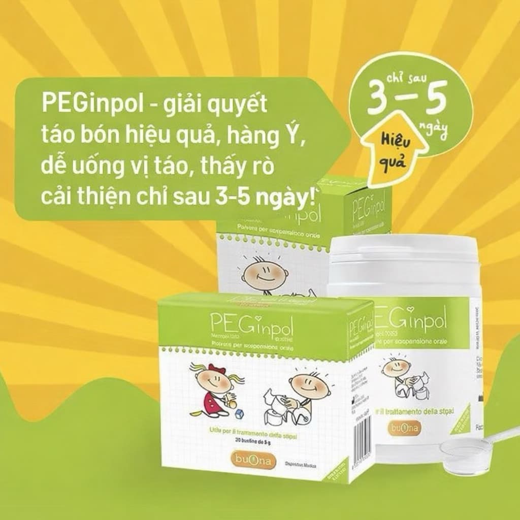 PEGinpol – giải quyết táo bón hiệu quả, an toàn cho bé, thấy rõ cải thiện sau 3-5 ngày!