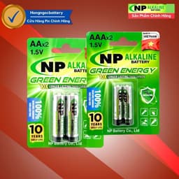 Vỉ 2 pin AAA (3A)/ AA (2A) Pan@sonic 1,5V Alkailine LR03T và NP Việt Nam 8