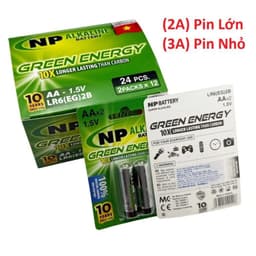 Vỉ 2 pin AAA (3A)/ AA (2A) Pan@sonic 1,5V Alkailine LR03T và NP Việt Nam 9