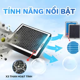 Lọc Gió Điều Hoà Ô Tô VINAL Than Hoạt Tính Cải Thiện Không Khí Xe Hơi Màng Lọc 3 Tầng Nâng Cấp 8