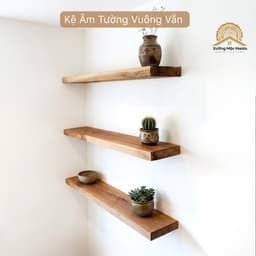 Đợt Gỗ, Kệ Treo Âm Tường Gỗ Tràm Tự Nhiên, Cạnh Thẳng Vuông Vắn 2