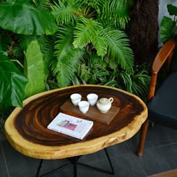 Bàn Ghế Tròn Gỗ Me Tây Kèm Chân Sắt Hairpin, Ngồi Cafe, Bàn Trà, Quán Nước, Ban Công 3