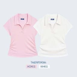 Áo thun polo nữ slimfit GENVIET JEANS cổ v cộc tay baby tee ôm vừa phải cotton thoáng mát không bai nhão 9084 4