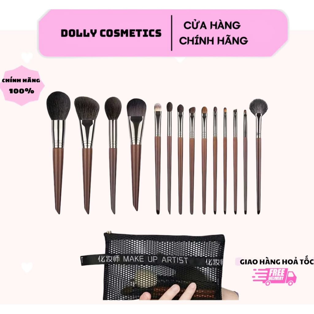 [TẶNG -TÚI LƯỚI] Bộ Cọ Trang Điểm 10 Cây Tổng Hợp OVW Bộ Cọ Makeup Cơ Bản Cho Người Mới DOLLYDOLLY COSMETICS