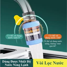Đầu vòi lọc nước 6 lớp Đầu lọc nước gắn trực tiếp tại vòi xoay 360 linh hoạt lọc sạch clo cặn bẩn tạp chất 6
