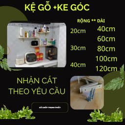 Kệ Gỗ Ghép Cao Su Chống Nước –Mặt Gỗ Dày Bo Góc An Toàn –Kệ Gia Vị, Kệ Sách, Kệ Trang Trí Treo Tường 2