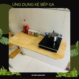Kệ Gỗ Ghép Cao Su Chống Nước –Mặt Gỗ Dày Bo Góc An Toàn –Kệ Gia Vị, Kệ Sách, Kệ Trang Trí Treo Tường 5