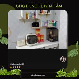 Kệ Gỗ Ghép Cao Su Chống Nước –Mặt Gỗ Dày Bo Góc An Toàn –Kệ Gia Vị, Kệ Sách, Kệ Trang Trí Treo Tường 7