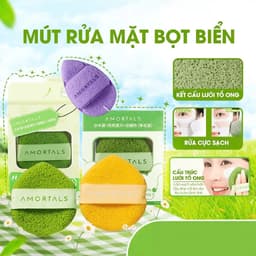 COMBO 3 MIẾNG BÔNG MÚT RỬA MẶT AMORTALS ĐỦ MÀU CAO CẤP 3